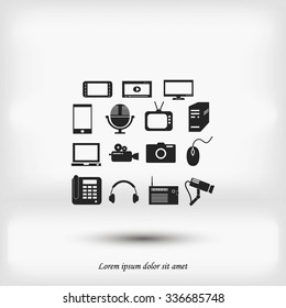 series icon set and mobile devices.