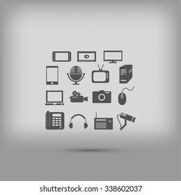 series icon set and mobile devices.