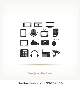 series icon set and mobile devices.