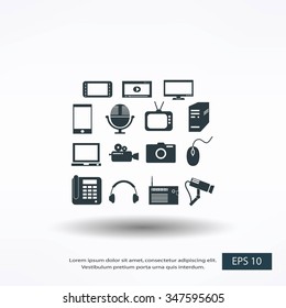 series icon set and mobile devices.