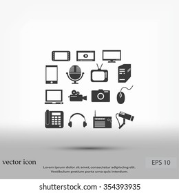 series icon set and mobile devices.