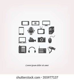series icon set and mobile devices.