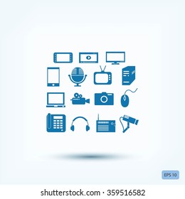 series icon set and mobile devices.