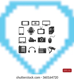 series icon set and mobile devices.