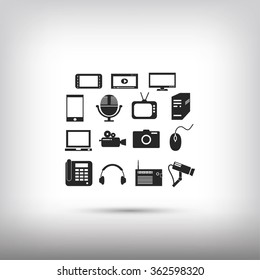 series icon set and mobile devices.
