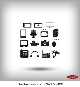 series icon set and mobile devices.