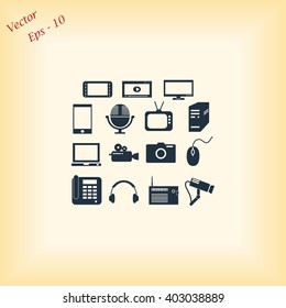 series icon set and mobile devices.