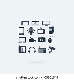 series icon set and mobile devices.