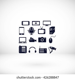 series icon set and mobile devices.