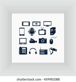 series icon set and mobile devices.