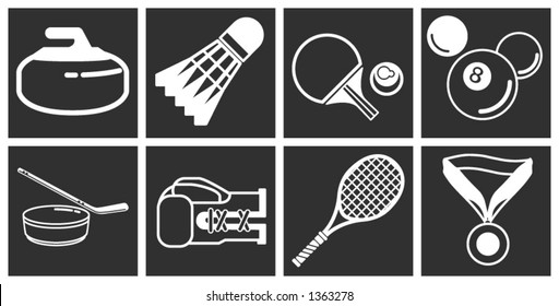 series of icons or design elements relating to sports