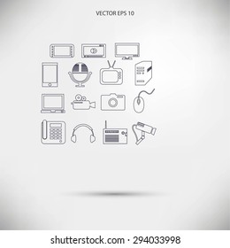 series icons vector set and mobile devices