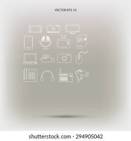 series icons vector set and mobile devices
