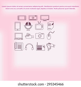 series icons vector set and mobile devices