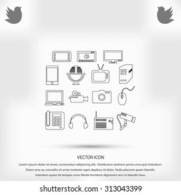 series icons vector set and mobile devices