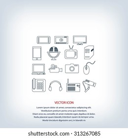 series icons vector set and mobile devices