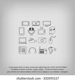 series icons vector set and mobile devices
