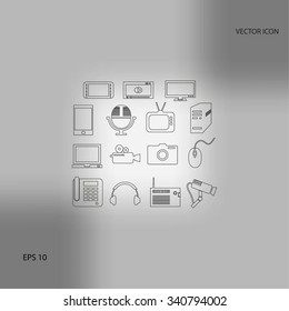 series icons vector set and mobile devices