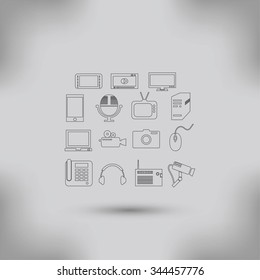 series icons vector set and mobile devices