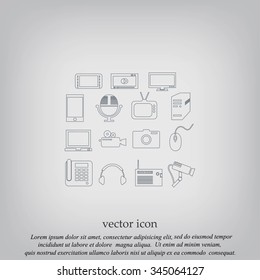 series icons vector set and mobile devices