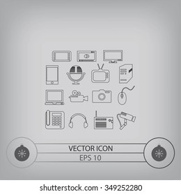 series icons vector set and mobile devices