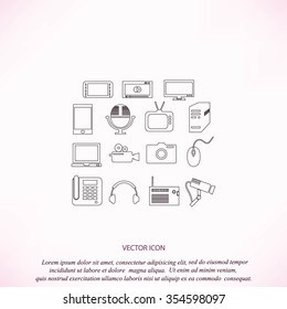 series icons vector set and mobile devices