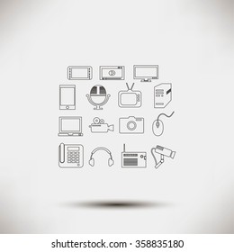 series icons vector set and mobile devices