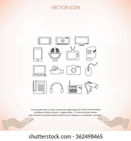 series icons vector set and mobile devices