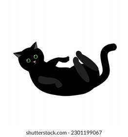Series illustrations life of black cat