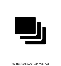 Series of layers black glyph ui icon. Image editing. Simple filled line element. User interface design. Silhouette symbol on white space. Solid pictogram for web, mobile. Isolated vector illustration