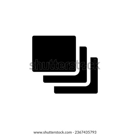 Series of layers black glyph ui icon. Image editing. Simple filled line element. User interface design. Silhouette symbol on white space. Solid pictogram for web, mobile. Isolated vector illustration