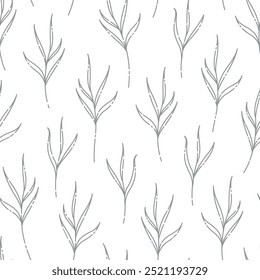 Series of leaves pattern motif in simple scandinavian outline line for textile fabric wallpaper paper wrap print