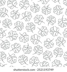 Series of leaves pattern motif in simple scandinavian outline line for textile fabric wallpaper paper wrap print