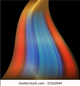 series of lines with gradient fills appears as a river of colored lights. No gradient meshes used.