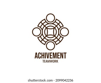 A series of lines showing a circular team for the teamwork logo