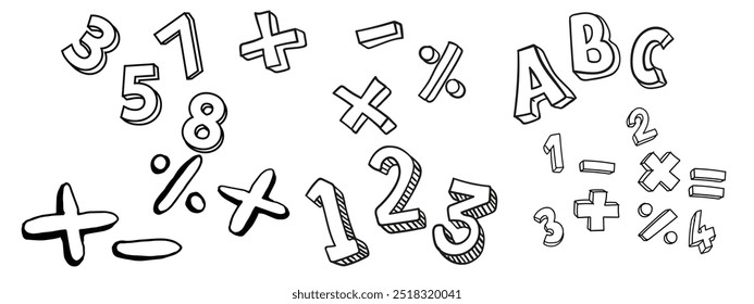 Una serie de caracteres mixtos que incluyen números, letras y símbolos: '3518 -x=+ abc'. Esta combinación del número '3518', letras 'abc' y símbolos matemáticos como '-' y '=' c