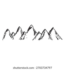 Uma série de picos vetoriais de montanha
