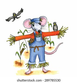 From the series mouse - mouse as crowscare in the fields