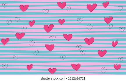 The Series of Multi-Colored Patterns With Hearts. It can be used for fabric and ideal for gift paper
