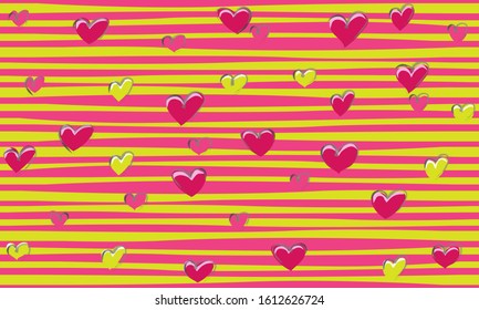 The Series of Multi-Colored Patterns With Hearts. It can be used for fabric and ideal for gift paper