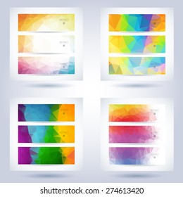 series of multicolored vector template for portable clever telephone brochure advertising or network site abstraction background scene multicolored fancy imprint concept decorative creative banner dro