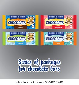 Series of packages for chocolate bars