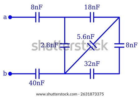 Series Parallel Capacitor Circuit Diagram Electronics illustration For various educational projects 