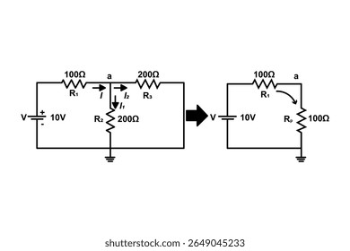 Série e circuitos elétricos paralelos. Circuito paralelo, circuito série, circuitos elétricos básicos experimentar vetor. Kirchhoff tensão lei. série e circuitos paralelos com batter e lâmpada