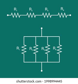 series and parallel resistors combination symbol