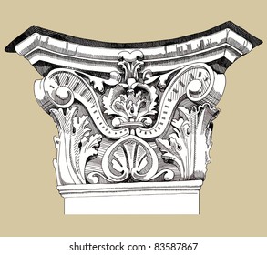 Series - The reliefs of the 19th century Kiev buildings (Ukraine) drawn by me (ink, stylus)