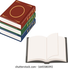 Serie de libros retro y gruesos