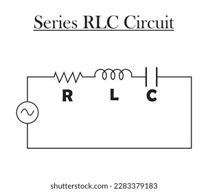 Series RLC circuit isolated on white background. vector illustration.