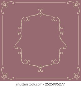 Series of romantic classical background frames in dusty pink mauve color variation.