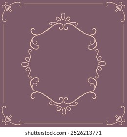 Series of romantic classical background frames in dusty pink mauve color variation.